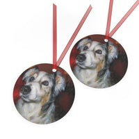 Australian Shepherd 'Mr. Buttons' Metal Ornament