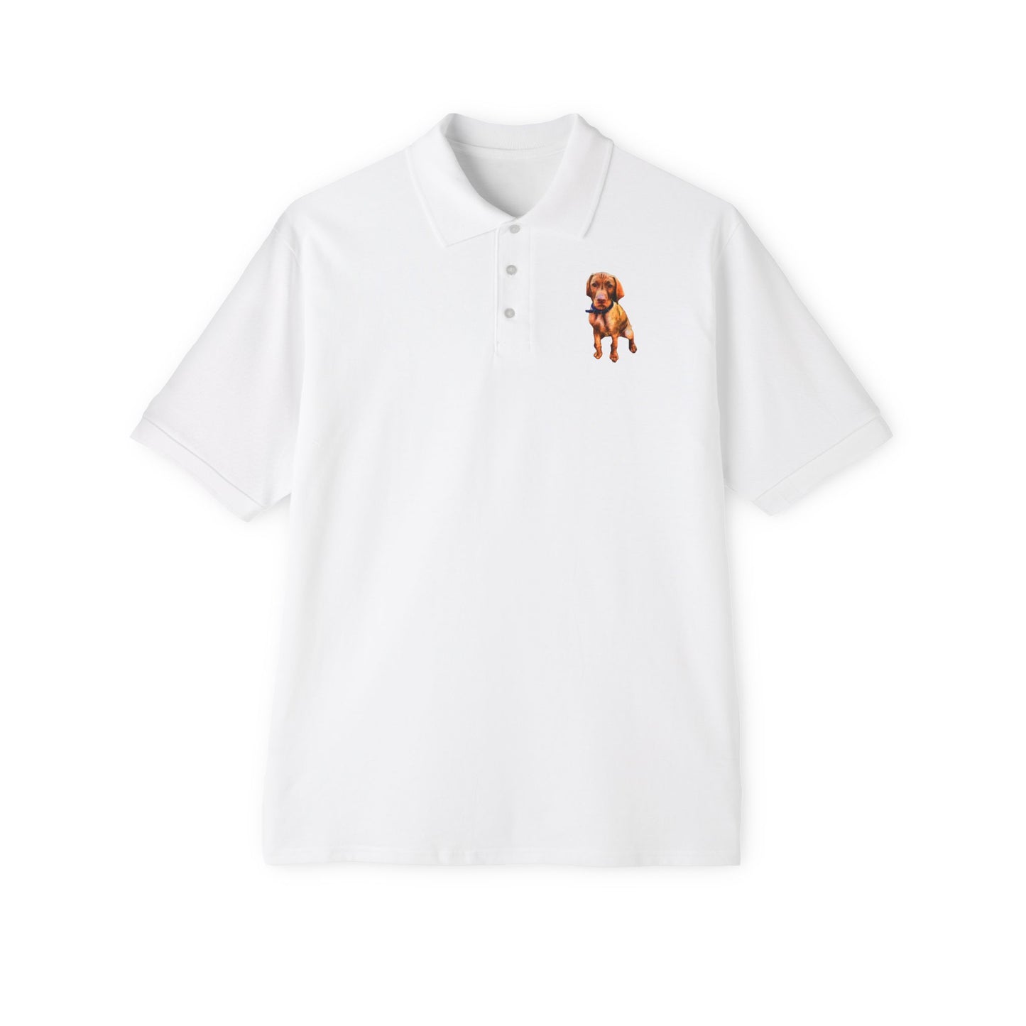 Hungarian Vizsla Puppy Men's Piqué Polo Shirt