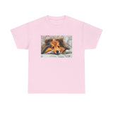 Shetland Sheepdog 'Sleepy Sheltie' Unisex Heavy Cotton Tee