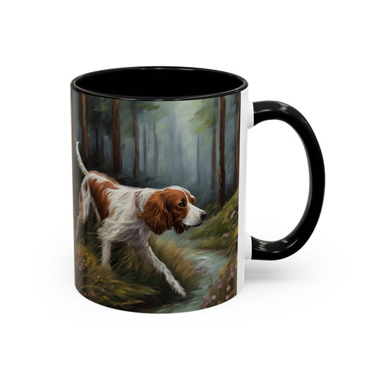 Irish Red & White Setter - Ceramic Accent Coffee Mug in Two Sizes