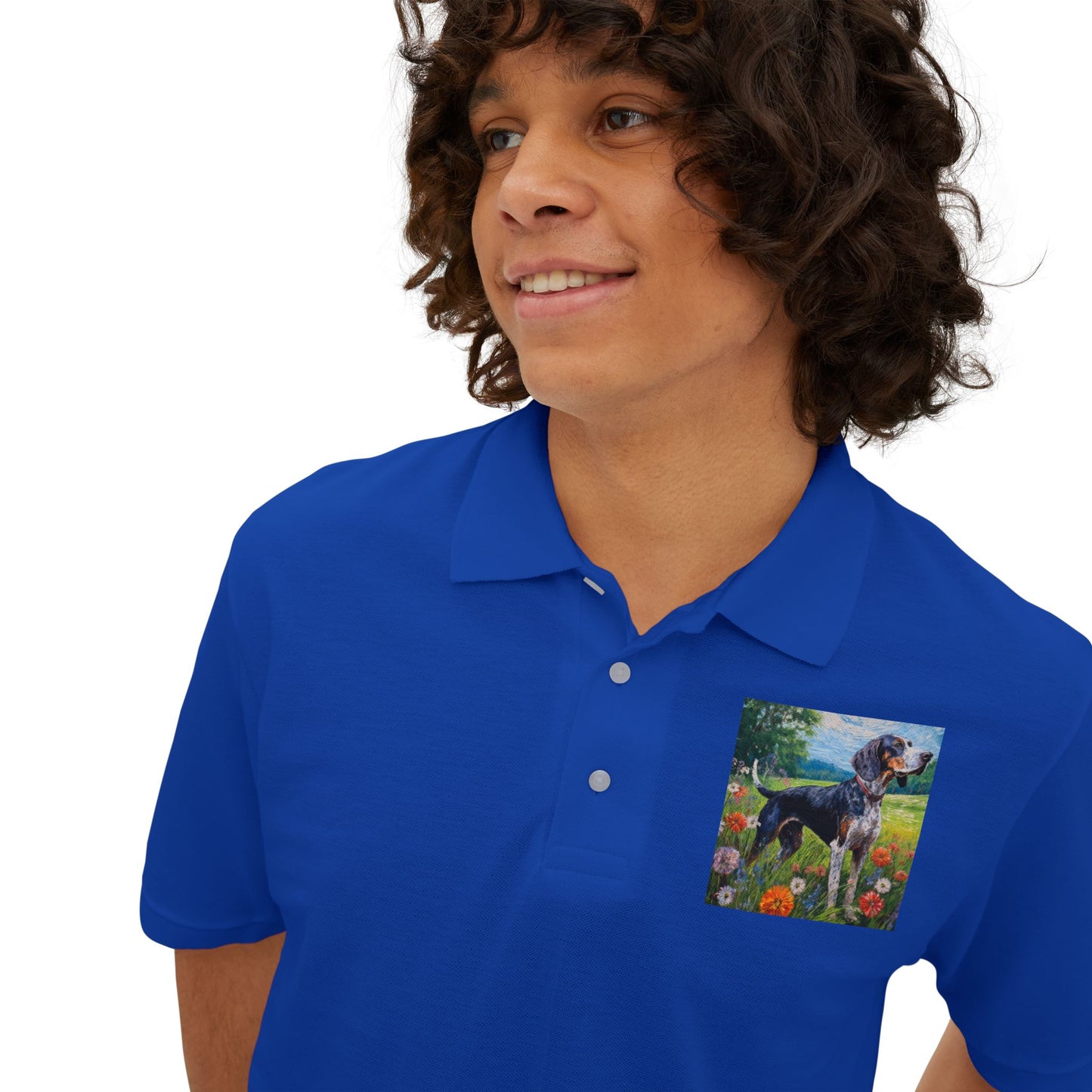 Bluetick Coonhound Men's Piqué Polo Shirt
