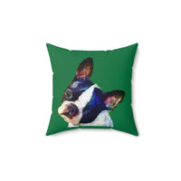 Charming Boston Terrier 'Skipper' Spun Polyester Throw Pillow