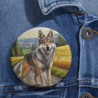 Czechoslovakian Vlcak 'Wolfdog' Metal Pinback Button