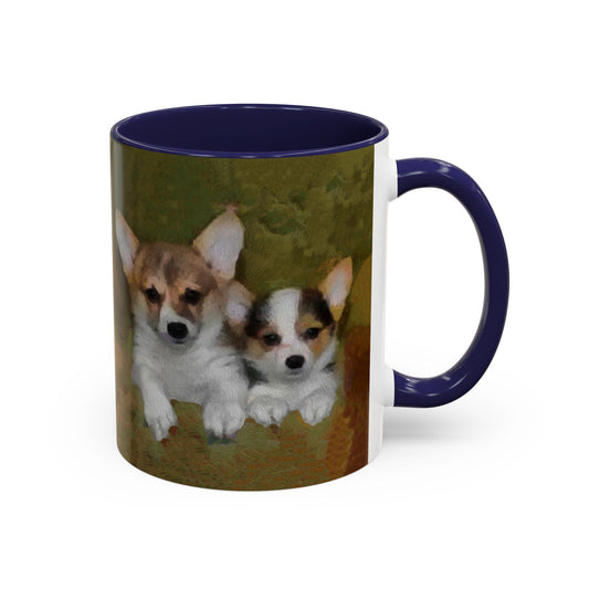Welsh Corgies - Ceramic Accent Coffee Mug - 2 Sizes