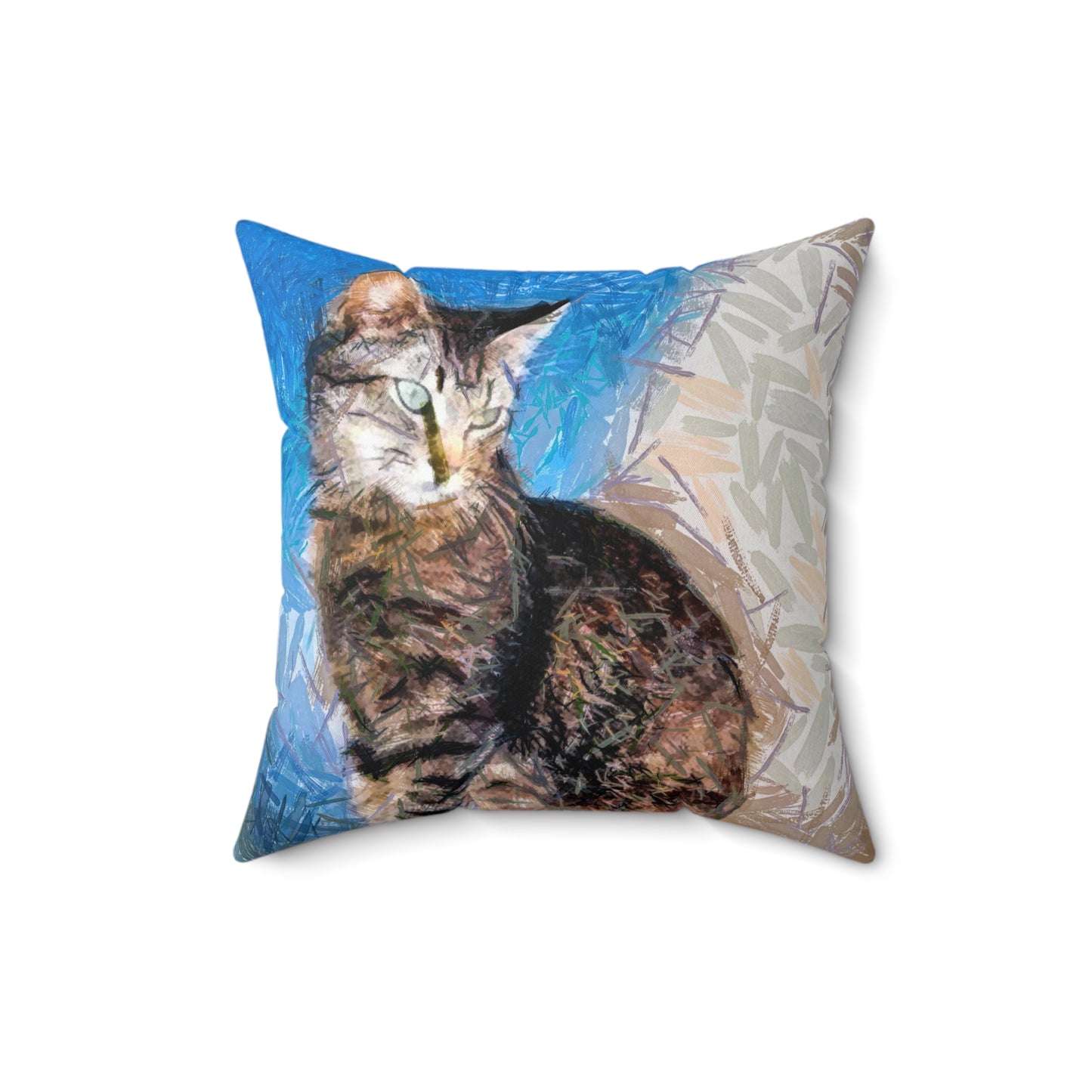 Cat 'Teris of Tinos' Spun Polyester Throw Pillow