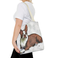 Boston Terrier Brown & White Polyester Tote Bag