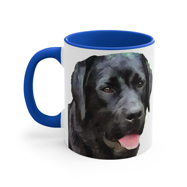 Black Labrador Retriever 'Rizzo' - Accent - Ceramic Coffee Mug, 11oz