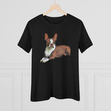 Boston Terrier Brown & White Women's Relaxed Cotton Tee