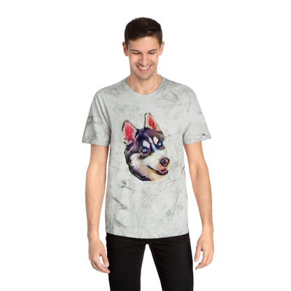 Siberian Husky 'Iditarod' Unisex Cotton Color Blast T-Shirt