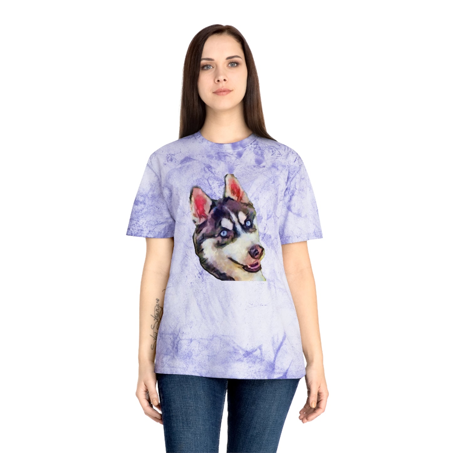 Siberian Husky 'Iditarod' Unisex Cotton Color Blast T-Shirt