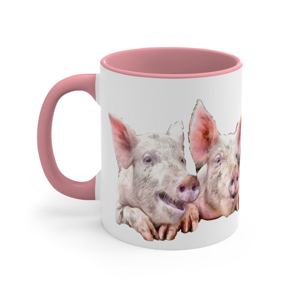 Pigs 'A Jowly Good Time' Accent Coffee Mug, 11oz