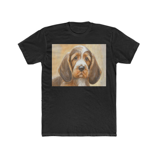Basset Fauve de Bretagne Men's Fitted Cotton Crew Tee - Luxurious Comfort Redefined