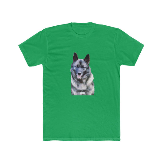 Norwegian Elkhound - Men's Fitted Cotton Crew Tee