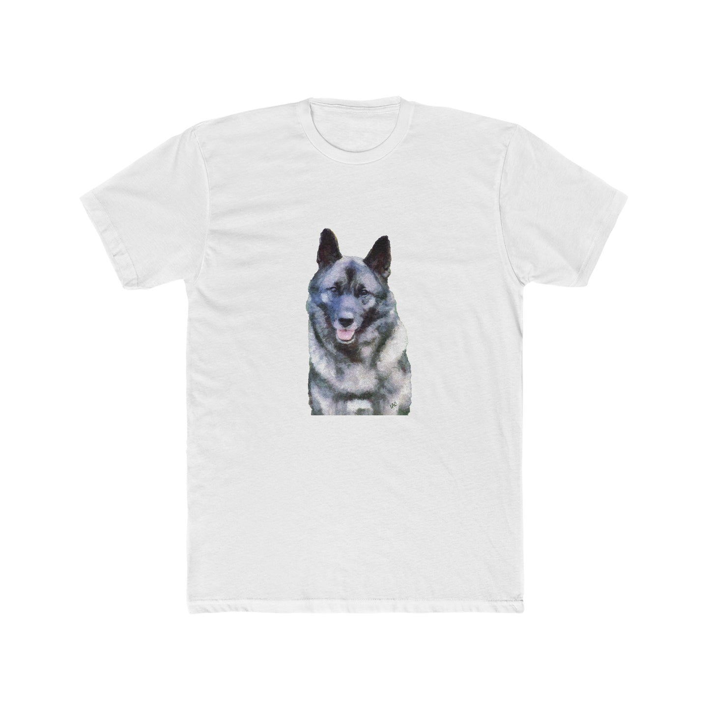 Norwegian Elkhound - Men's Fitted Cotton Crew Tee