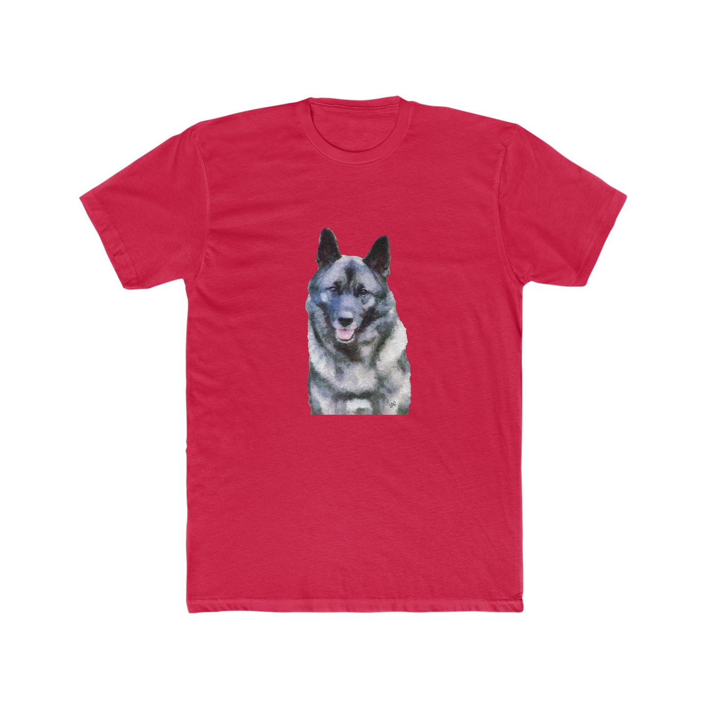 Norwegian Elkhound - Men's Fitted Cotton Crew Tee