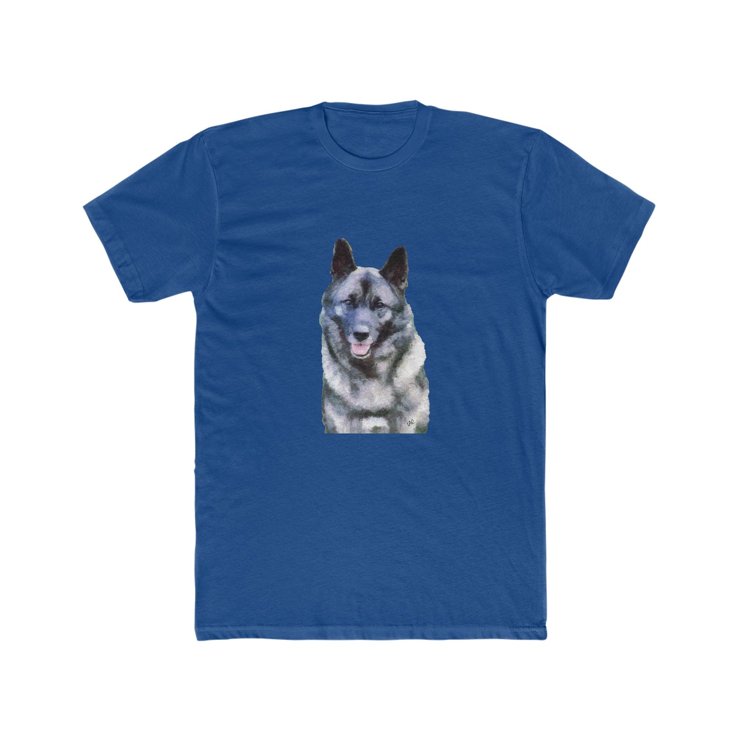 Norwegian Elkhound - Men's Fitted Cotton Crew Tee