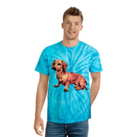 Dachshund 'Simone' Unisex Cotton Tie-Dye Tee, Cyclone