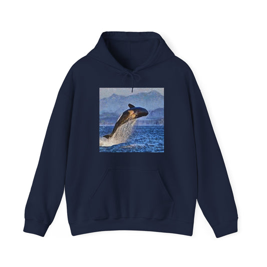 Whale 'Leviathan' Unisex 50/50 Hooded Sweatshirt
