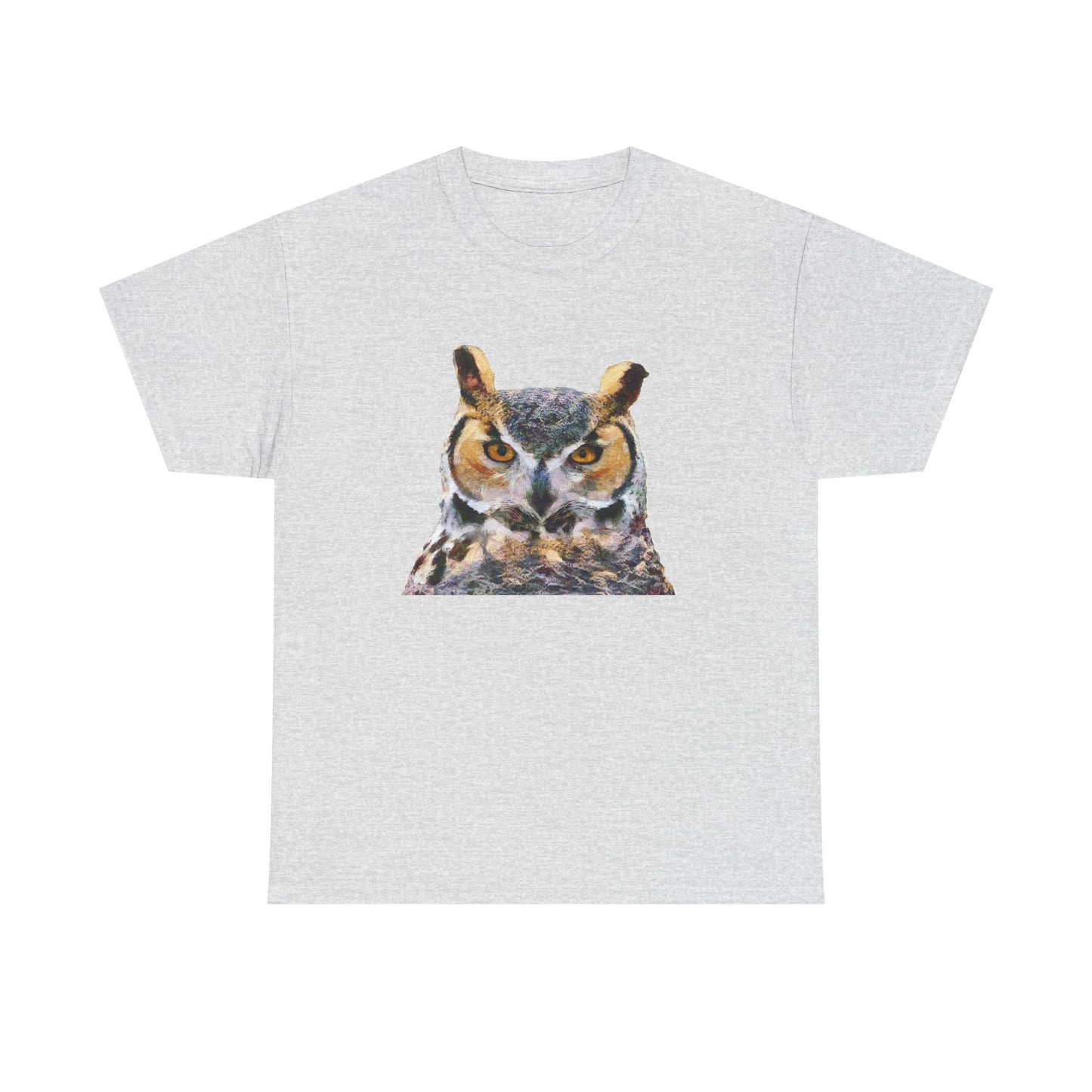 Great Horned Owl  'Hooty' Unisex Heavy Cotton Tee
