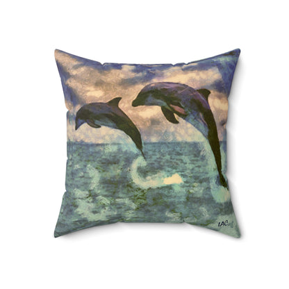 Dolphine 'Flip & Flop' Spun Polyester Throw Pillow