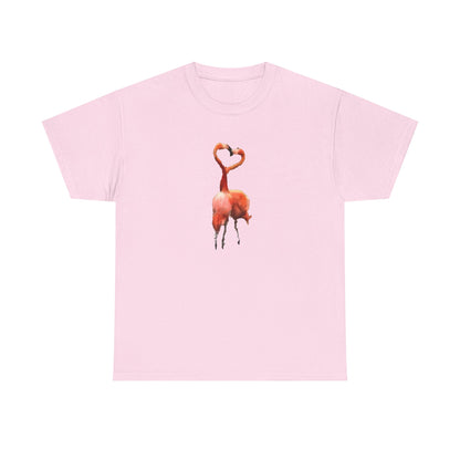 Flamingos - 'Love Birds'  Unisex Heavy Cotton Tee
