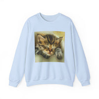Sleepy Brucie the Cat - Unisex 50/50 Crewneck Sweatshirt