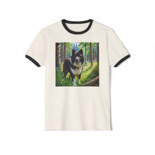 Karelian Bear Dog - Unisex Cotton Ringer T-Shirt