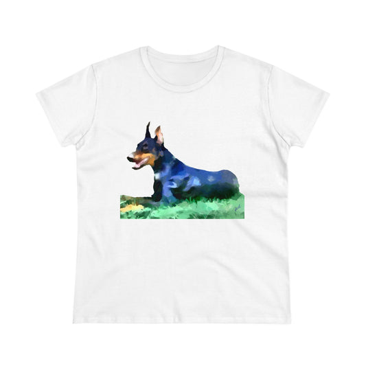 Doberman Pinscher Women's Midweight Cotton Tee