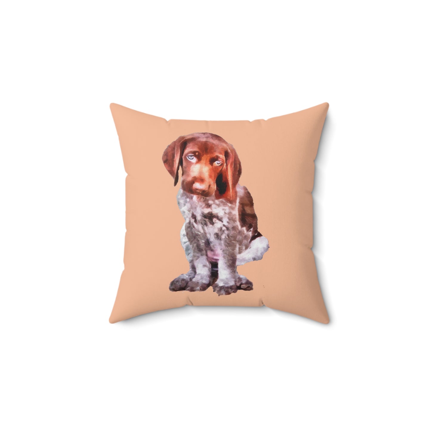 German Short-hair Pointer 'Benny' Spun Polyester Throw Pillow