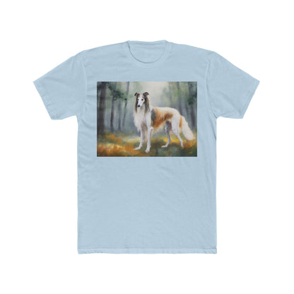 Borzoi 'Russian Wolfhound' Men's Fitted Cotton Crew Tee