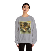 Sleepy Brucie the Cat - Unisex 50/50 Crewneck Sweatshirt