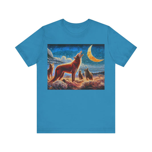 Coyotes in Moonlight Unisex Jersey Short Sleeve Tee