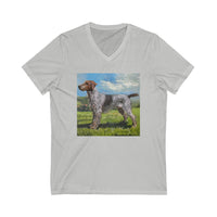 Wirehaired Pointing Griffon Unisex Jersey Short Sleeve V-Neck Tee