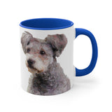 Watercolor Hungarian Pumi Dog Accent Mug — Cute Small Dog Portrait 11oz