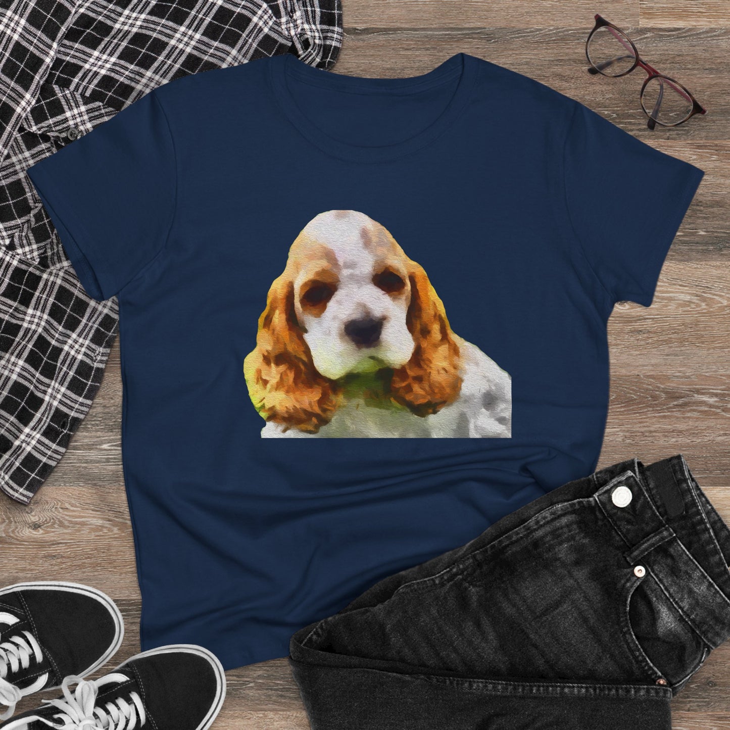 Cocker Spaniel 'Hogan' Women's Midweight Cotton Tee