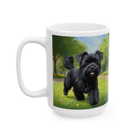 Affenspinscher Ceramic Mug - Whimsical Monkey Dog Fine Art