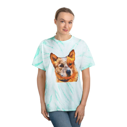 Australian Cattle Dog - Red Heeler  Unisex Cotton Tie-Dye Tee, Cyclone