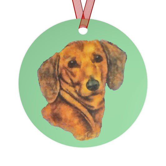 Dachshund 'Doxie 1' Christmas Tree Metal Ornaments