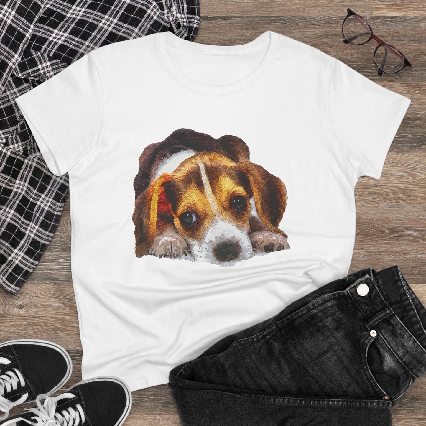 Beagle 'Daisy May' Women's Midweight Cotton Tee