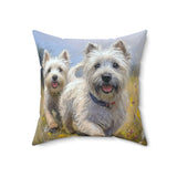 Cairn Terriers  -  Spun Polyester Throw Pillow