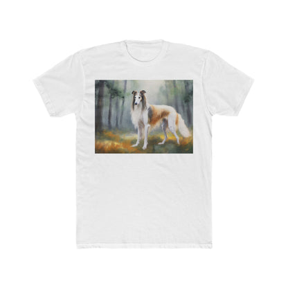 Borzoi 'Russian Wolfhound' Men's Fitted Cotton Crew Tee