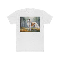 Borzoi 'Russian Wolfhound' Men's Fitted Cotton Crew Tee