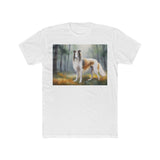 Borzoi 'Russian Wolfhound' Men's Fitted Cotton Crew Tee