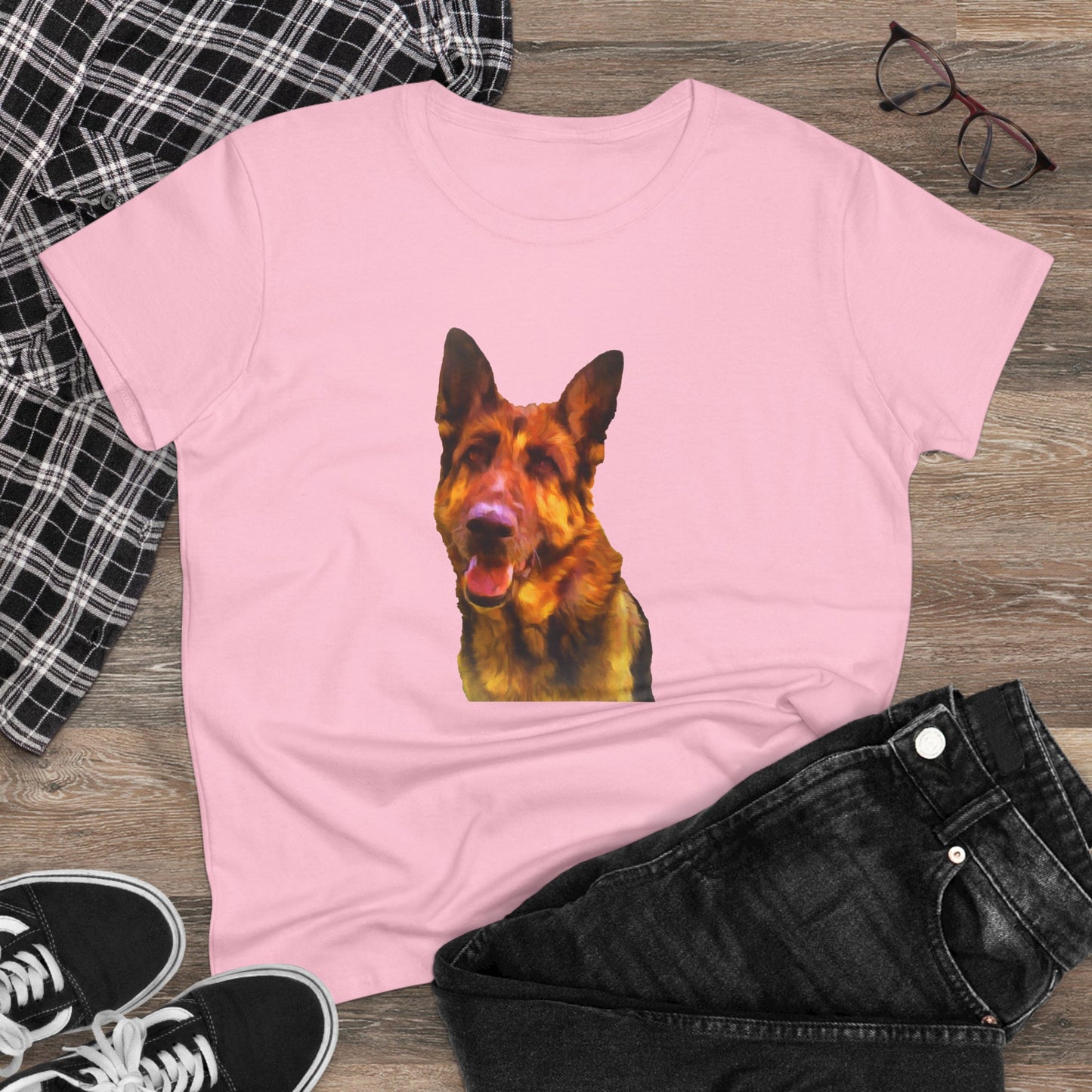 German Shepherd 'Bayli' Women's Midweight Cotton Tee