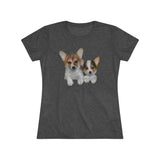 Welsh Corgi 'Cousins' Women's Slim Fit Triblend Tee