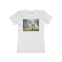 Borzoi 'Russian Wolfhound' Women's Slim Fitted Ringspun Cotton Tee