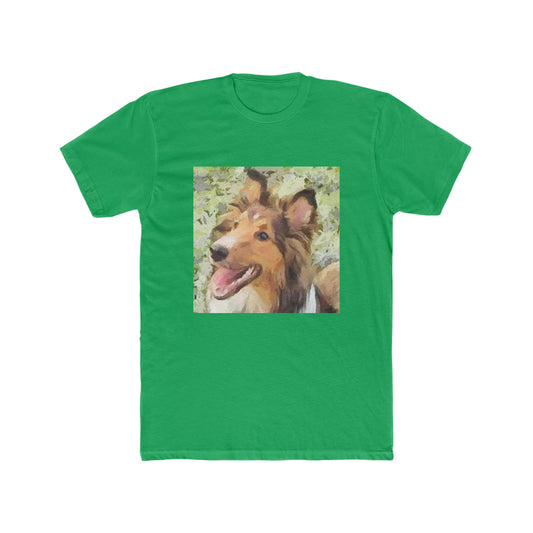 Sheltie 'May' - --  Men's Fitted Cotton Crew Tee