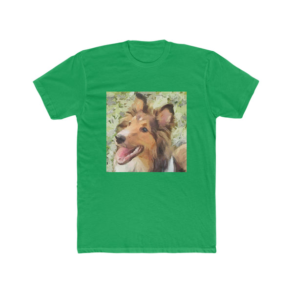 Sheltie 'May' - Men's Fitted Cotton Crew Tee