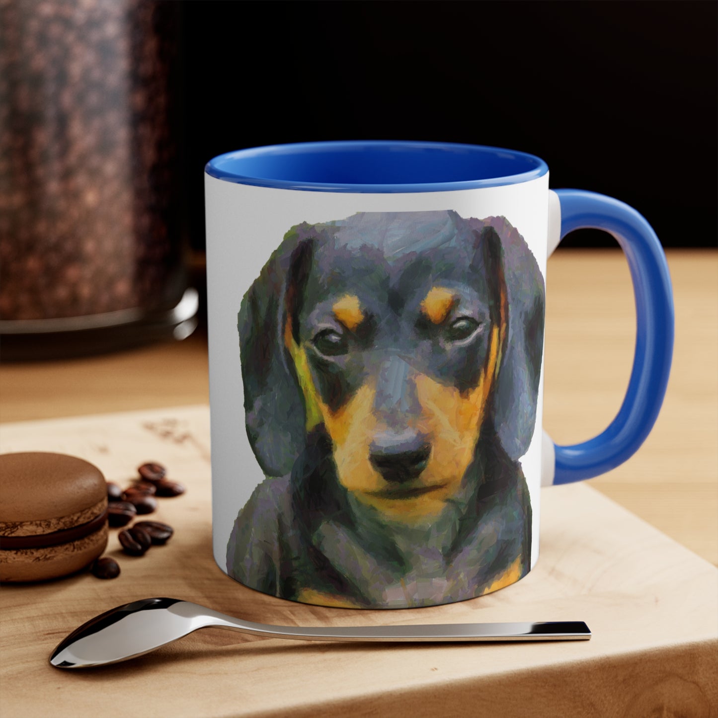 Dachshund 'Doxie 2' Accent Coffee Mug, 11oz