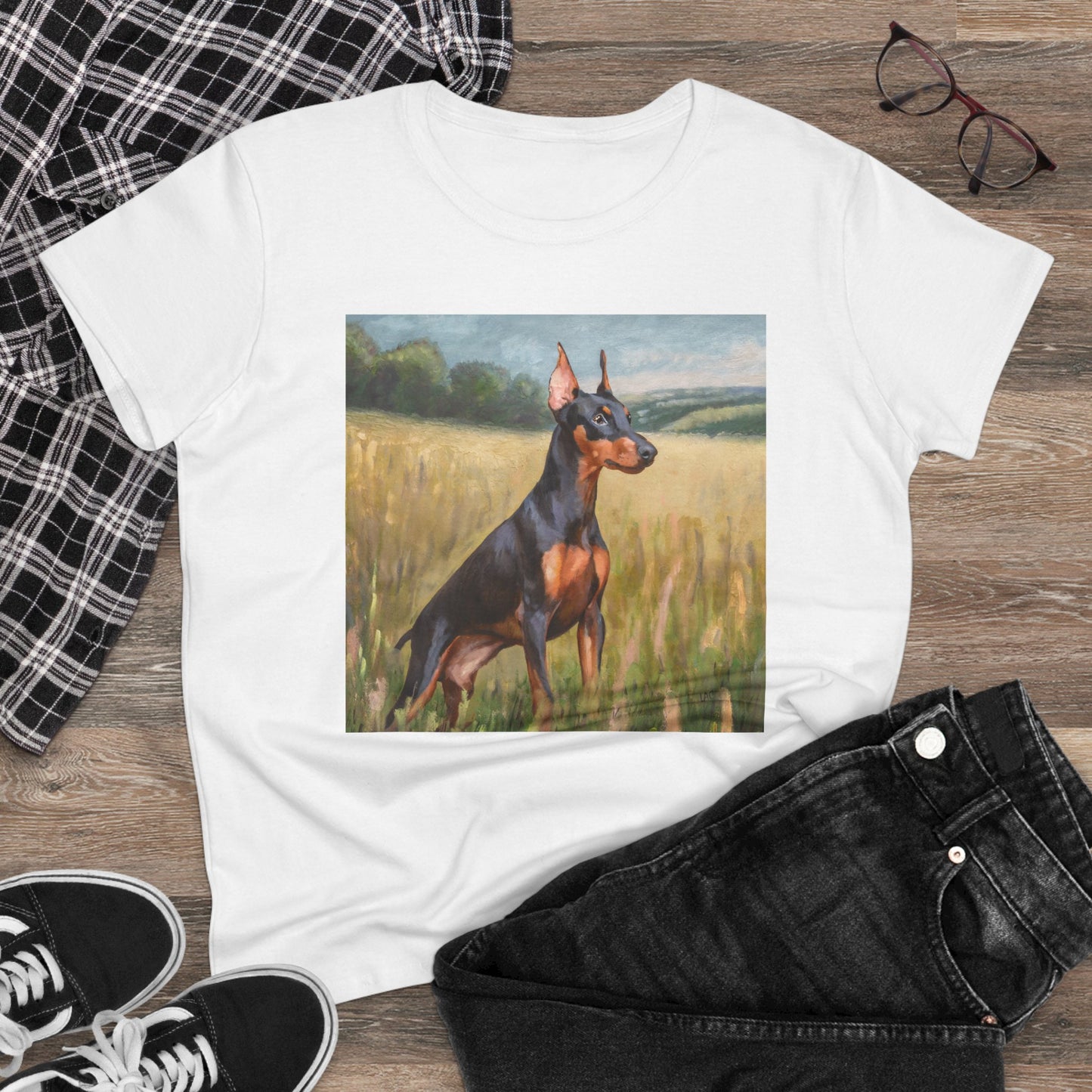 German Pinscher Women's Midweight Cotton Tee